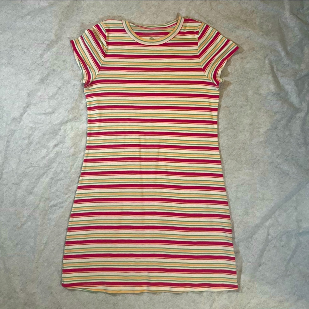 American Eagle Striped T-shirt Knee-Length Dress